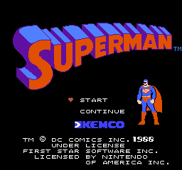 Superman (USA) Title Screen